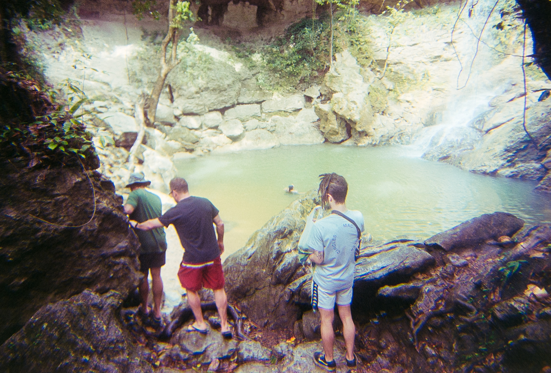 Walking to waterfall in Puerto Rico